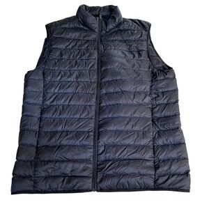 Uniqlo Ultralight Down Feather Puffer Vest Men's Large Full Zip Packable Blue